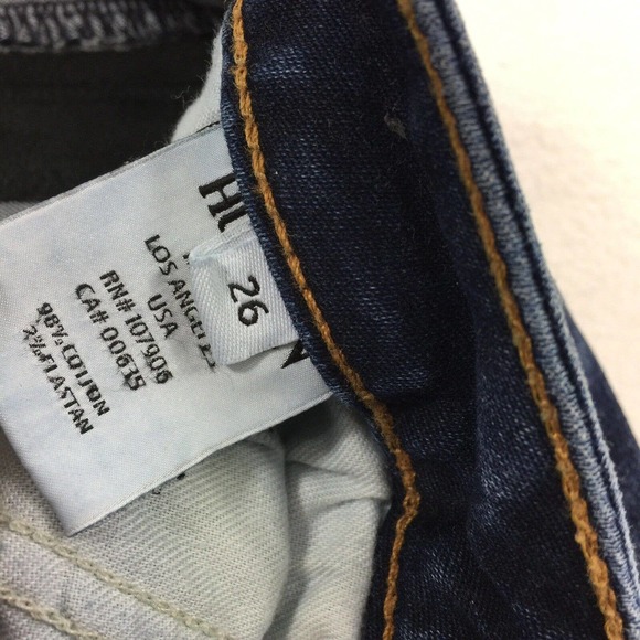 Hudson Bacara Crop Straight Leg Cuffed Jeans Size 26 Blue Denim Cropped - Picture 5 of 10